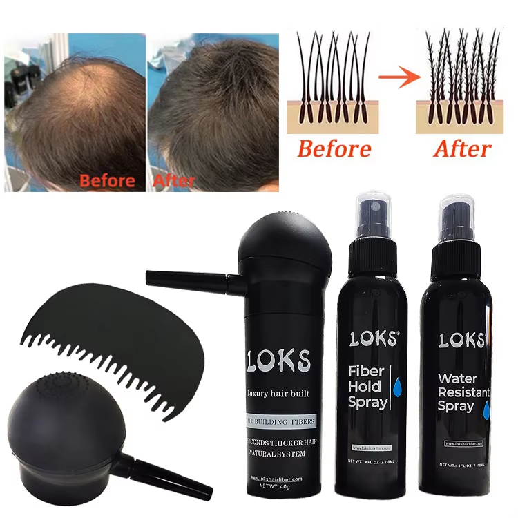 100% human hair for thinning men topic applicator bottle Hair building fibe