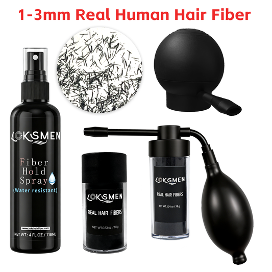 Hair Loss Treatment Natural Keratin Fibre Set Water Proof Resistant Strong Holding Spray Applicator Hair Building Fibers Powder