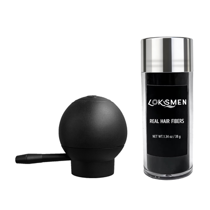 OEM 100% Real Human Hair Fiber with Applicator Pump Hair Styling Products Thickening Powder Hold Spray Hair Building Fiber