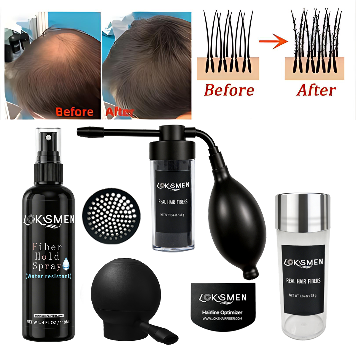 100% Human Hair Fiber Keratin Thickening Hair Building Powder Waterproof Loss 1-3mm Real Human Hair Fiber for Thinning Hair