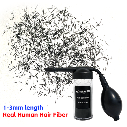 OEM 100% Real Human Hair Fiber with Applicator Pump Hair Styling Products Thickening Powder Hold Spray Hair Building Fiber