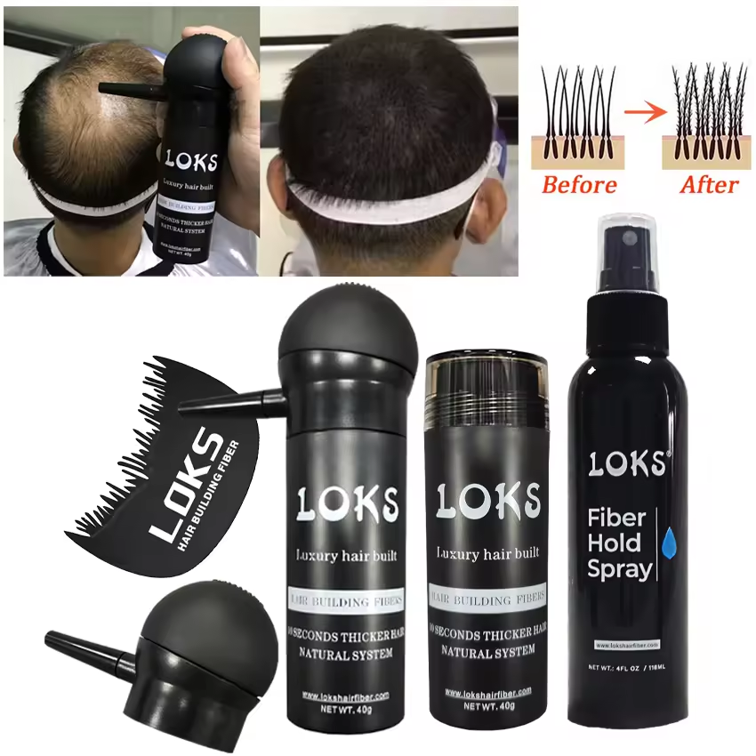 Real Hair Fibers Applicator Spray Thickening Hair Building Fiber Wholesale Men Women