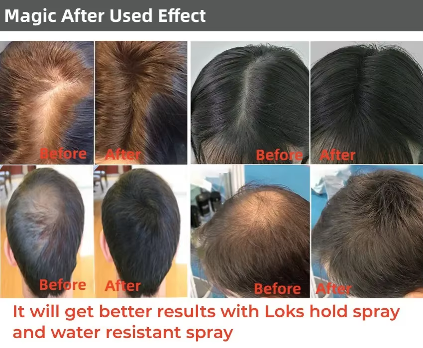 Premium 100% Natural Keratin Human Hair Powder Spray Instant Thickening Cover Hair Loss Strong Hold Real Hair Building Fiber